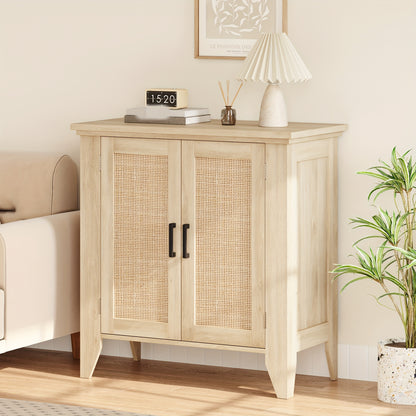 Dressoir – Buffetkast – Opbergkast – Ladekast – Woonkamerkast – Natuurlijk Rattan – Handgeweven Deuren – Stevige Constructie – Eenvoudige Montage