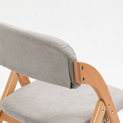 Klapstoel – Opvouwbare Stoel – Campingstoel – Eetkamerstoel – Extra Stoel – Set Van 2 – Houten Frame – Gewatteerde Zitting Met Afneembare Hoes – Grijs