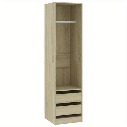 Wardrobe with Drawers 50X50X200 Cm Made of Treated Sonoma Oak Wood.