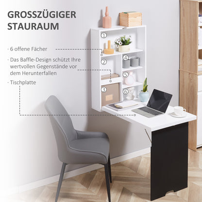 Wandtafel – Sidetable – Haltafel – Consoletafel – Opklapbare Tafel – Ruimtebesparend Design – Duurzaam MDF – 60 x 94,5 x 147 cm