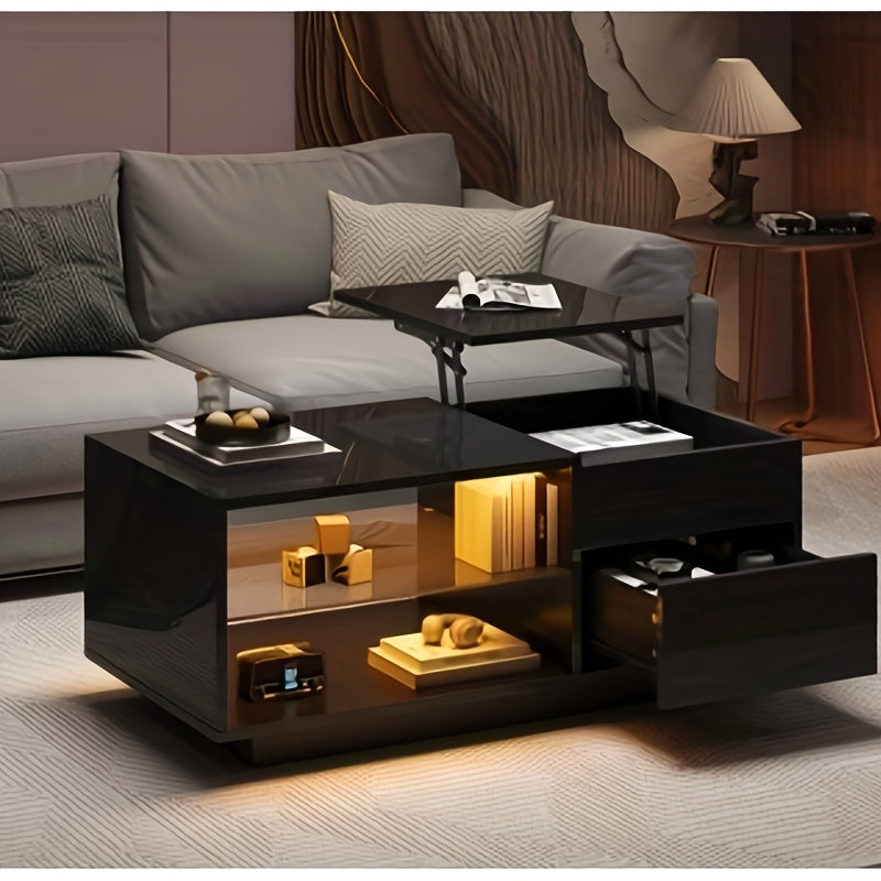 Sofa Tafel – Salontafel – Bijzettafel – Sidetable – Eettafel – Hoogte Verstelbaar – Metalen Frame & Opberglade