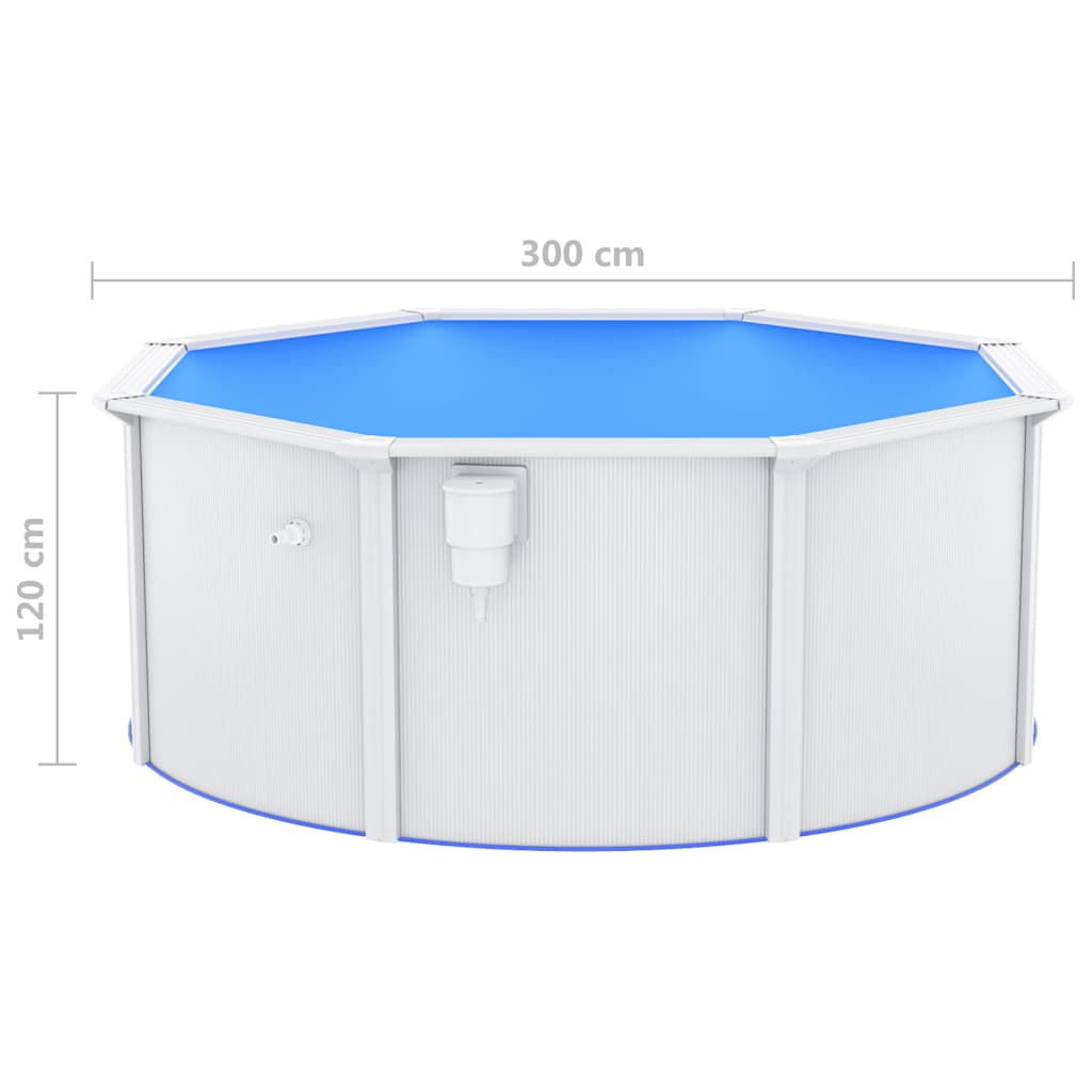 Zwembad – Tuinbad – Opzetzwembad – Buitenzwembad – Waterbad – 300x120 cm – Stalen Frame & Filterpomp 11.000 L/u