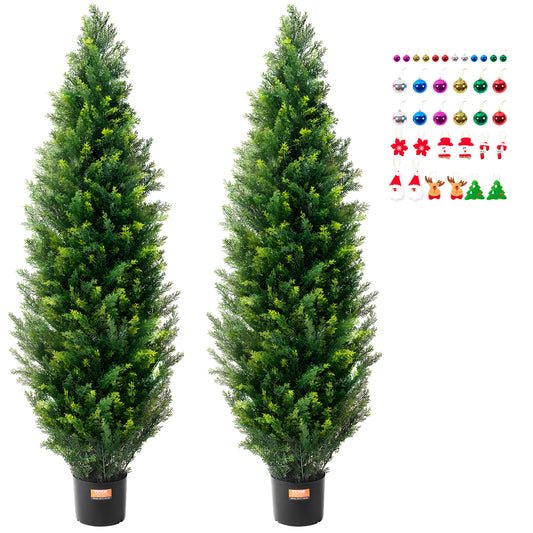 Kunstplant – Kunstcéder – Nepboom – Decoratieplant – Kunstcéderboom – Set van 2 – 150 cm Hoogte – Weerbestendig en Onderhoudsvrij