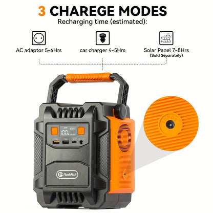 Draagbare Powerstation – Mobiele Generator – Noodstroomvoorziening – Camping Accu – Solar Energie Set – 172.8Wh Met 60W Opvouwbaar Zonnepaneel – Compact En Duurzaam Design