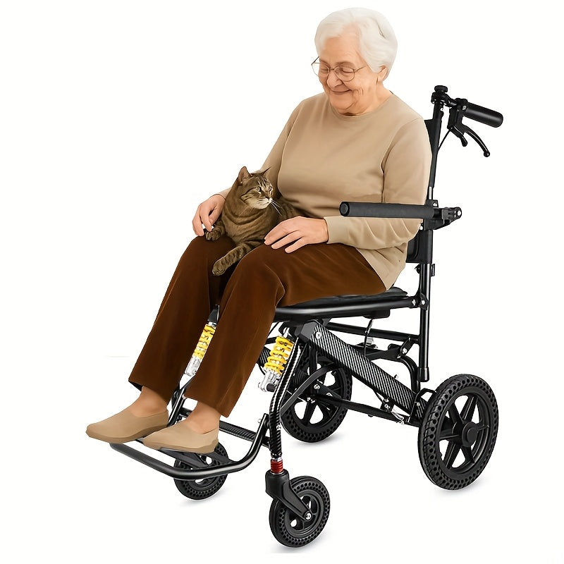 Lichtgewicht Rolstoel – Opvouwbare Rolstoel – Revalidatie Stoel – Mobiliteitsstoel – Transportstoel – Grote Achterwielen 30,48 cm – Geavanceerd Remsysteem Veiligheid