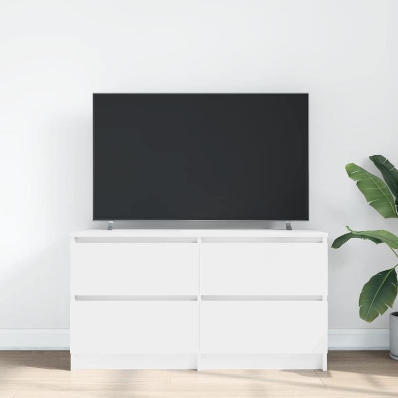TV meubel – TV kast – Media meubel – Entertainment meubel – Wit tv meubel – Compact 100x35x54 cm – MDF en hardhout