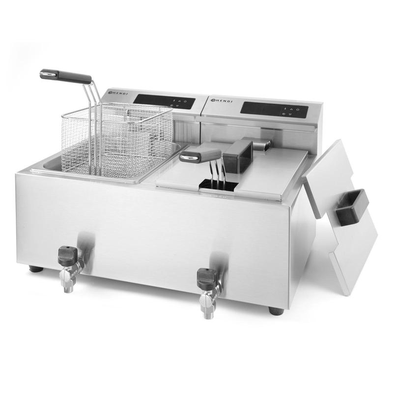 Deep Fryer with Digital Panel Mastercook with Faucet 2X8L 2X3500W - QUORE