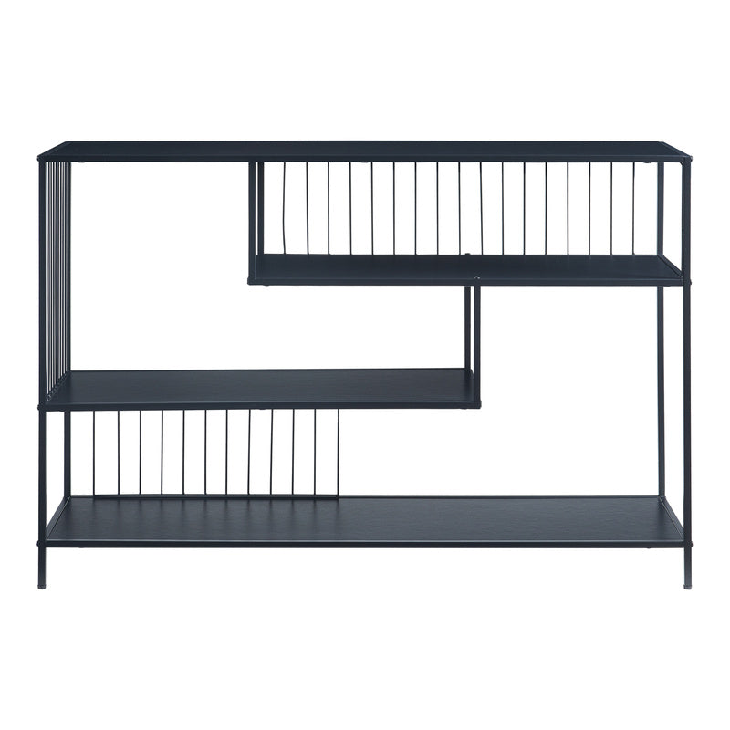 Sidetable – Consoletafel – Wandtafel – Haltafel – Dressoir – Zwart Metaal – 120x33x80 cm – Met 3 Open Planken