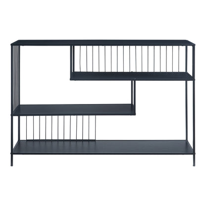 Sidetable – Consoletafel – Wandtafel – Haltafel – Dressoir – Zwart Metaal – 120x33x80 cm – Met 3 Open Planken