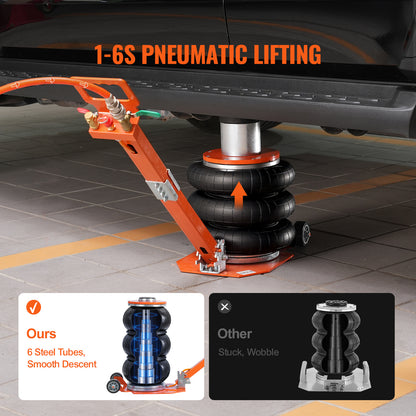 Air Jack – Luchtkussenkrik – Pneumatische Krik – Auto Krik – Garagekrik – 3 Ton Draagvermogen – Verstelbare Hefhoogte 11,5-36,4 cm