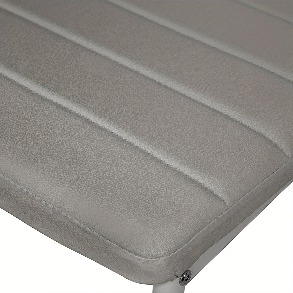 Set van 6 Eetkamerstoelen – Grijs Kunstleer met Stevige Metalen Poten – Moderne en Comfortabele Stoelen voor Keuken of Eetkamer