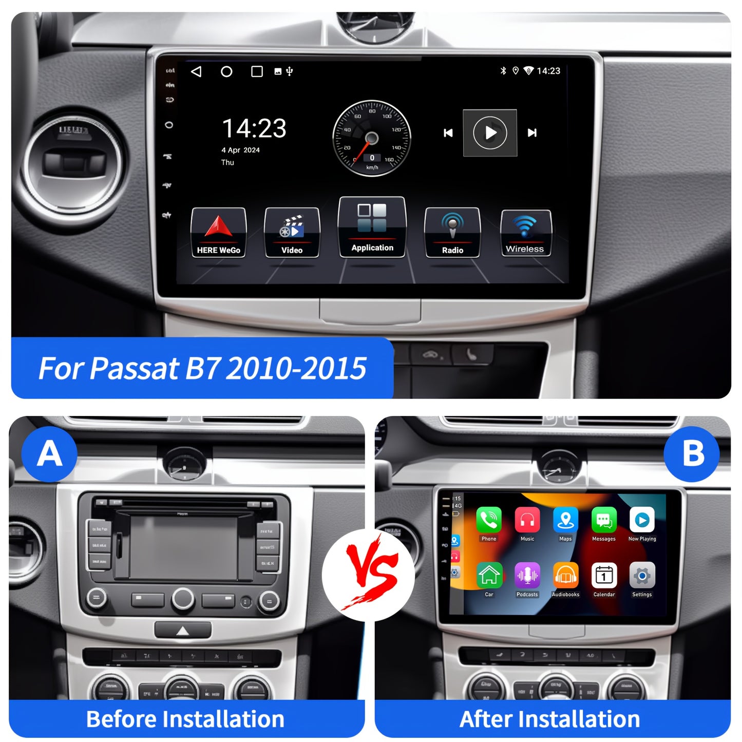Android Autoradio – Multimedia Speler – Navigatiesysteem – MP3 Speler – FM Radio – 10 Inch IPS Touchscreen – Android 14.0 Met 4GB RAM & 64GB Opslag