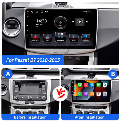 Autoradio – Android Multimediaspeler – Double Din Radio – Auto Stereo – Touchscreen Multimedia Speler – 10 Inch IPS Scherm – AHD Achteruitrijcamera & Draadloze CarPlay