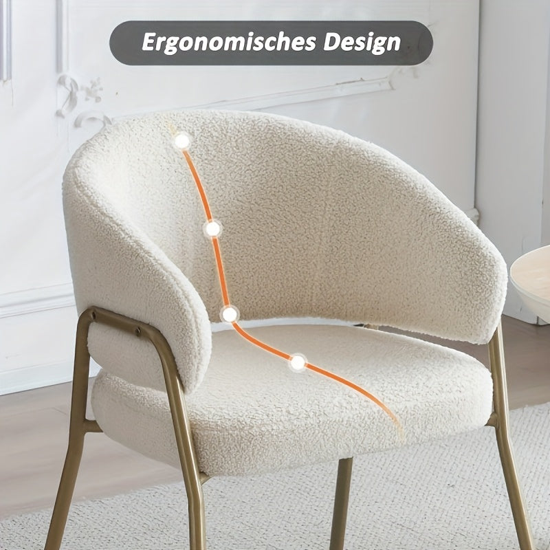 Witte Eetkamerstoelen – Design Stoelen – Moderne Stoelen – Comfortabele Stoelen – Luxe Stoelen – Gouden Metalen Frame – Gemakkelijk Schoon Te Maken