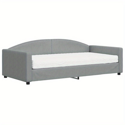 Sofa Bed – Slaapbank – Bedbank – Logeerbed – Slaapbank Met Matras – Lichtgrijze Stof – Uitneembaar Matras 100x200 cm – Geschikt Voor Elk Seizoen
