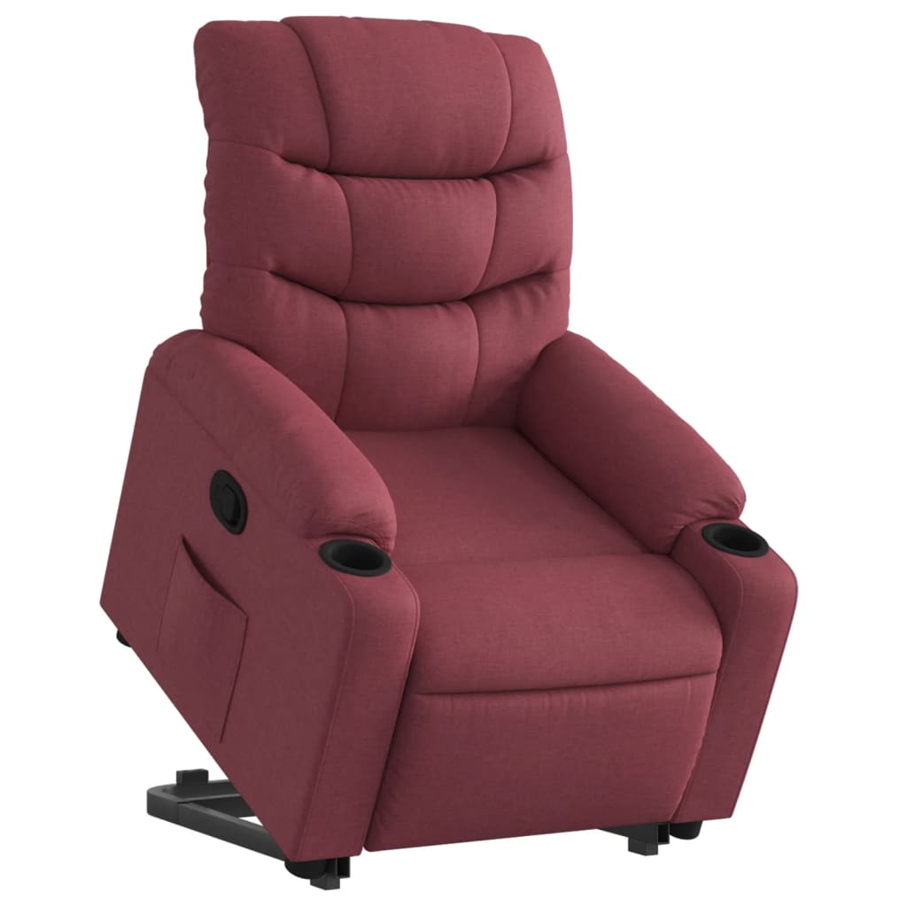 Sta op stoel – Relaxfauteuil – Elektrische stoel – Verstelbare fauteuil – Ergonomische stoel – Elektrische opsta-functie – Wijnrode stof