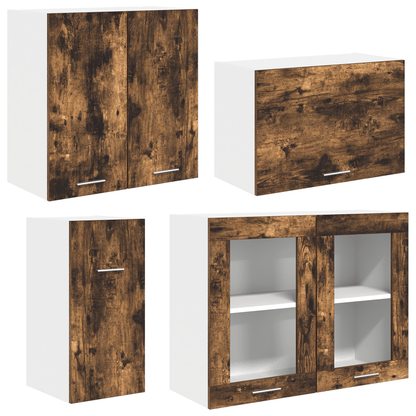 Keukenkast – Keukenmeubel – Opbergkast – Buffetkast – Apothekerskast – 8-delig – Rook Eikenhout – Stevig Houtmateriaal