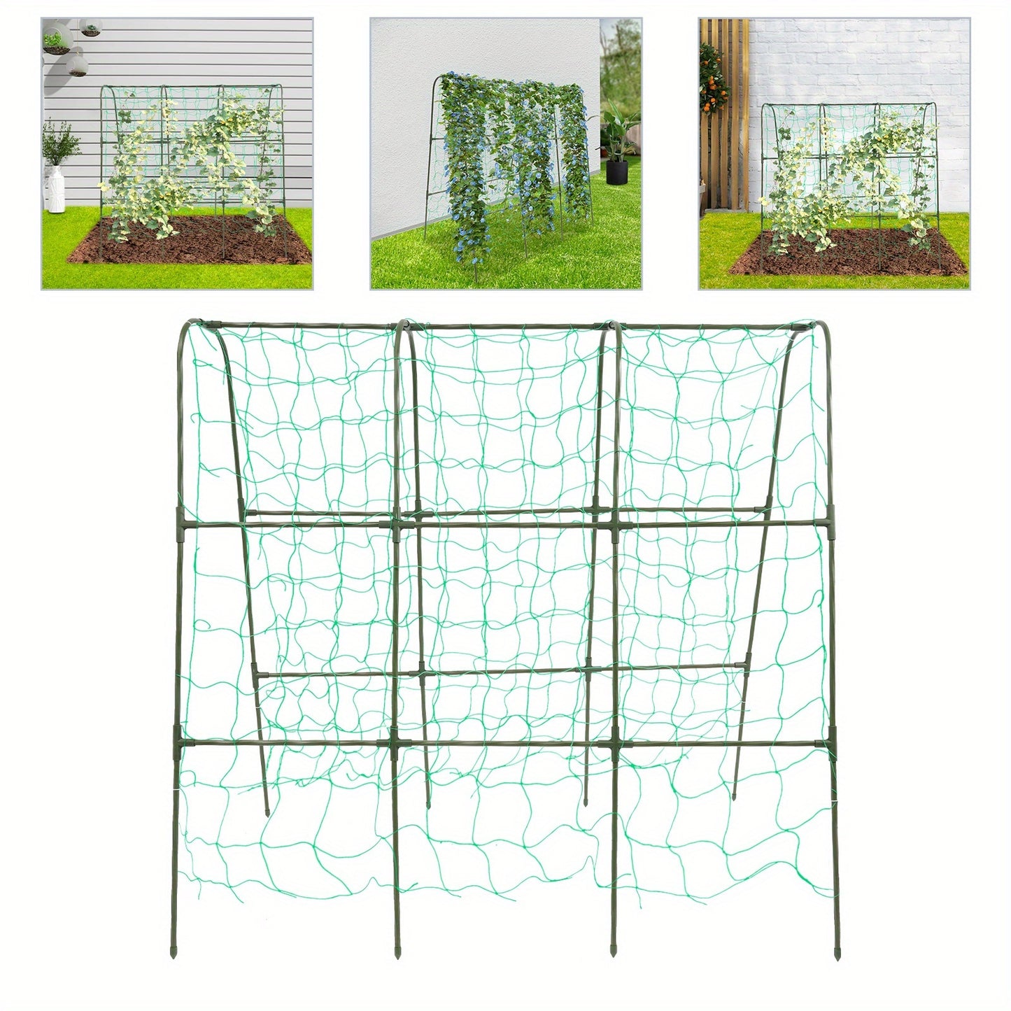 Tuinboog – Rozenboog – Klimboog – Plantenboog – Rankhulp – Stalen Klimtuinboog 120x120 cm – PE-Gecoate Buis – Stevige Poten – Weerbestendig Groen