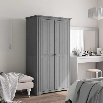 Kledingkast – Garderobekast – Kledingopberger – Kast – Linnenkast – Massief Grijs Grenen – Ruime Opbergkast 99x53,5x173 cm