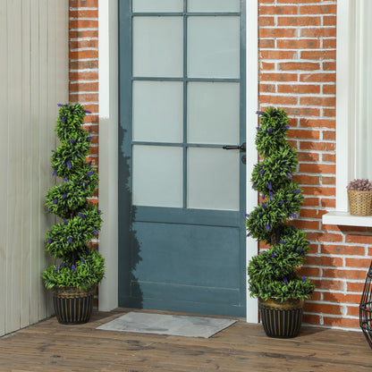 Kunstplant – Nepplant – Groene Plant – Kunstbloem – Decoratieplant – Spiraalvorm – Cementen Voet – Onderhoudsvrij – Compact
