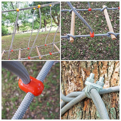 Touwbrug – Hangbrug – Klimrek – Houten Klimladder – Touwenladder – 3 Meter Lang – Stevig Hout en Voldoende Balansruimte