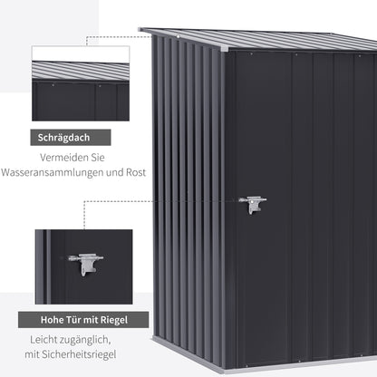 Tuinberging – Tuinschuur – Gereedschapsschuur – Tuinkast – Opbergschuur – Gegalvaniseerd Staal – Weerbestendig Coating – Afmeting 100x103x160 cm – Donkergrijs