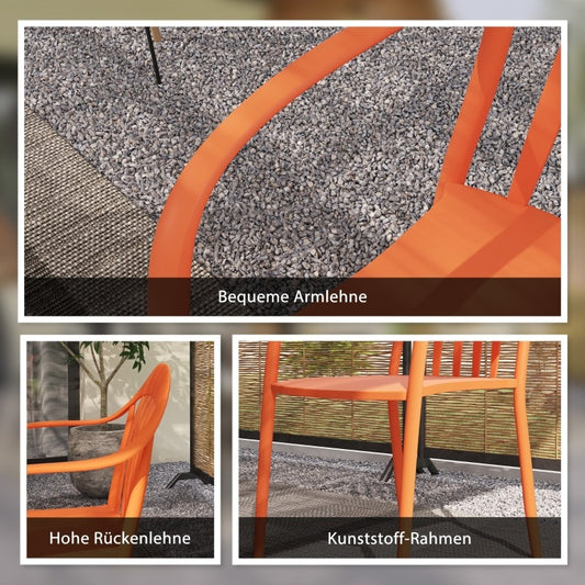 Tuinstoelen – Buitensstoelen – Stapelbare Stoelen – Balkonstoelen – Tuinmeubilair – Weerbestendig Kunststof – Comfortabele Armleuningen