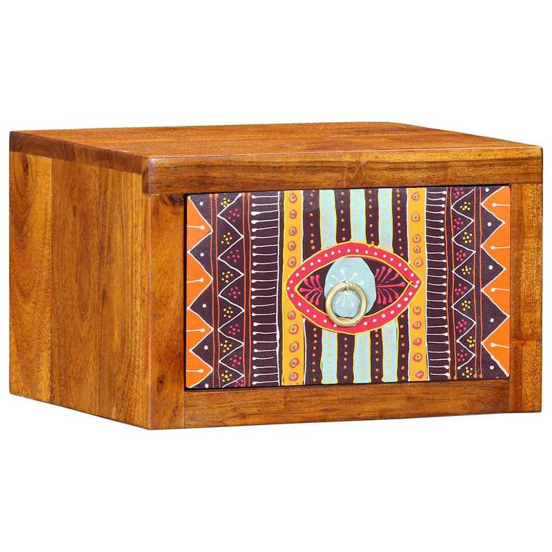 2-Tier Solid Acacia Wood Bedside Table with Removable Top - 35x30x22cm, 3.2 Cu Ft Storage, 27" Height, Multifunctional Design for Bedroom & Living Room, All-Season Use, Easy Assembly, No Power Needed, Bedroom Storage Solution