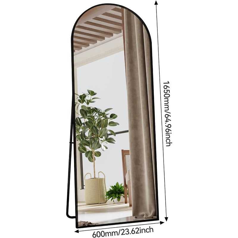 Full-Length Spiegel – Wandspiegel – Staande Spiegel – Grote Spiegel – Volledige Lengte Spiegel – Aluminium Zwart Frame – 180x80 cm – Helder Spiegelglas