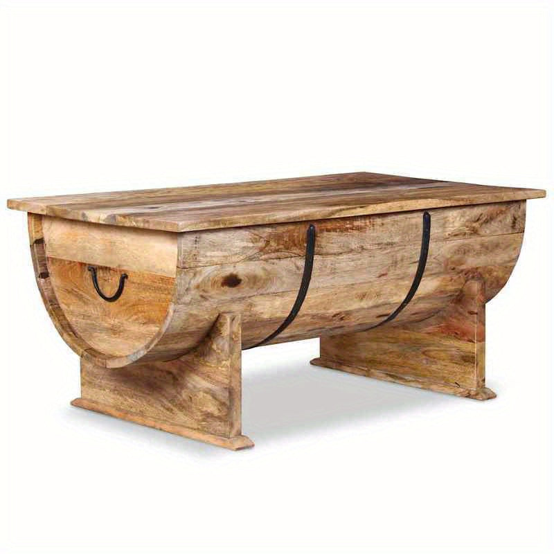 Salontafel – Houten Tafel – Koffietafel – Theetafel – Loungetafel – Massief Mangohout – 88x50x40 cm – Opbergruimte – Rustiek Design