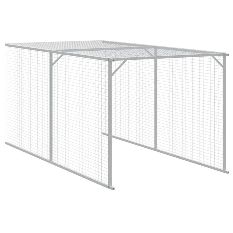 Kippenhok – Kippenren – Pluimveehok – Buitenren – Lichtgrijs – Gegalvaniseerd Staal – 110x609x110 cm – Veilig en Duurzaam