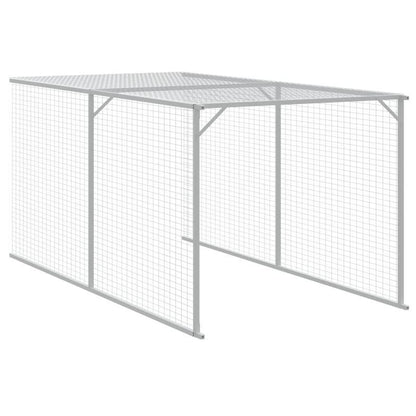 Kippenhok – Kippenren – Pluimveehok – Buitenren – Lichtgrijs – Gegalvaniseerd Staal – 110x609x110 cm – Veilig en Duurzaam