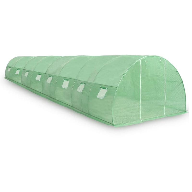 Large 36m² Metal Frame Greenhouse with Arched Panels - Heavy-Duty All-Weather Tunnel for /Outdoor Use, 1200x300x200cm Plant Growing Suitable for,, Commercial Farming
