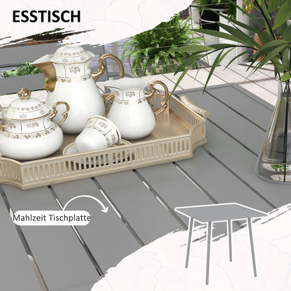 Tuinset – Tuinmeubelset – Zithoek – Balkonset – Terrasmeubelen – Stapelbare Stoelen – Stalen Frame – Compact Ontwerp 80x80x74 cm