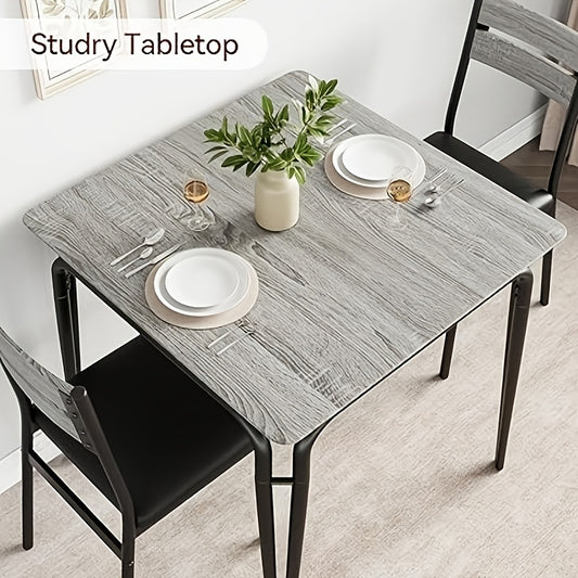 3-delige Eetkamerset – Eettafelset – Eetgroep – Keukentafelset – Eethoekset – Compact Ruimtebesparend Ontwerp – Duurzaam Houten Tafelblad
