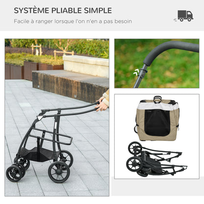 Dierenwagen – Hondenbuggy – Huisdierenwagen – Wandelwagen – Kattenbuggy – Opvouwbaar – Met Rem – 600D Oxford Stof – Max 10 kg