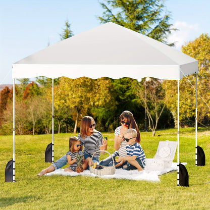 Partytent – Tuinentent – Paviljoen – Vouwtent – Easy Up – 3x3 m – Waterafstotend Oxford Stof – Verstelbare Hoogte met Stevig Metalen Frame en Wieltjes