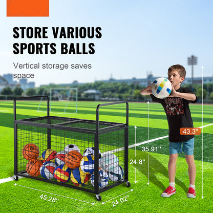 Sportballenwagen – Sportballenkar – Ballenrek – Bolderwagen – Ballenwagen – Verrijdbaar En Stapelbaar – Robuust Gepoedercoat Staal