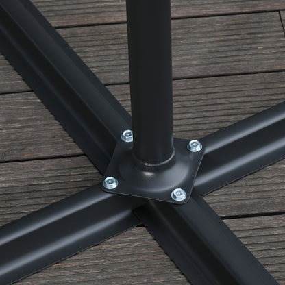 Parasol – Tuinparasol – Balkonparasol – Terrasparasol – Strandparasol – Stevig Stalen Frame – Handkurk Openen – Grijs Ø 2,95 m