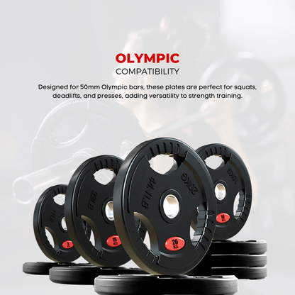 Weight Plate Value Set – Tri-Grip Rubber-Coated Cast Iron – 37.5KG, 107.5KG, 147.5KG, 290KG – 50mm Hole for Strength Training, Powerlifting, CrossFit & Home Gym
