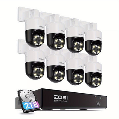 4K Beveiligingscamera Systeem – IP Camera – Surveillance Camera – CCTV Camera – Buiten Camera – AI Gezichts- en Bewegingsdetectie – PoE Eenvoudige Installatie – Witte Variant