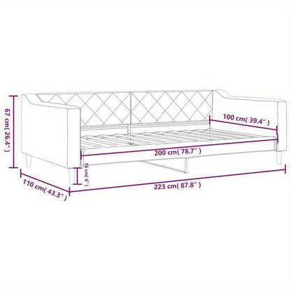 Bankbed – Slaapbank – Bedbank – Logeerbed – Sofa Bed – Donkergrijs – Ruimtebesparend Ontwerp – Stevig Massief Houten Frame – 100x200 cm