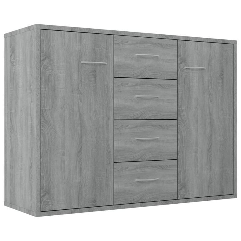 Sideboard – Dressoir – Opbergkast – Kast – Buffetkast – Grijs Sonoma – 88x30x65 cm – Houtwerkstof – Compact & Stijlvol