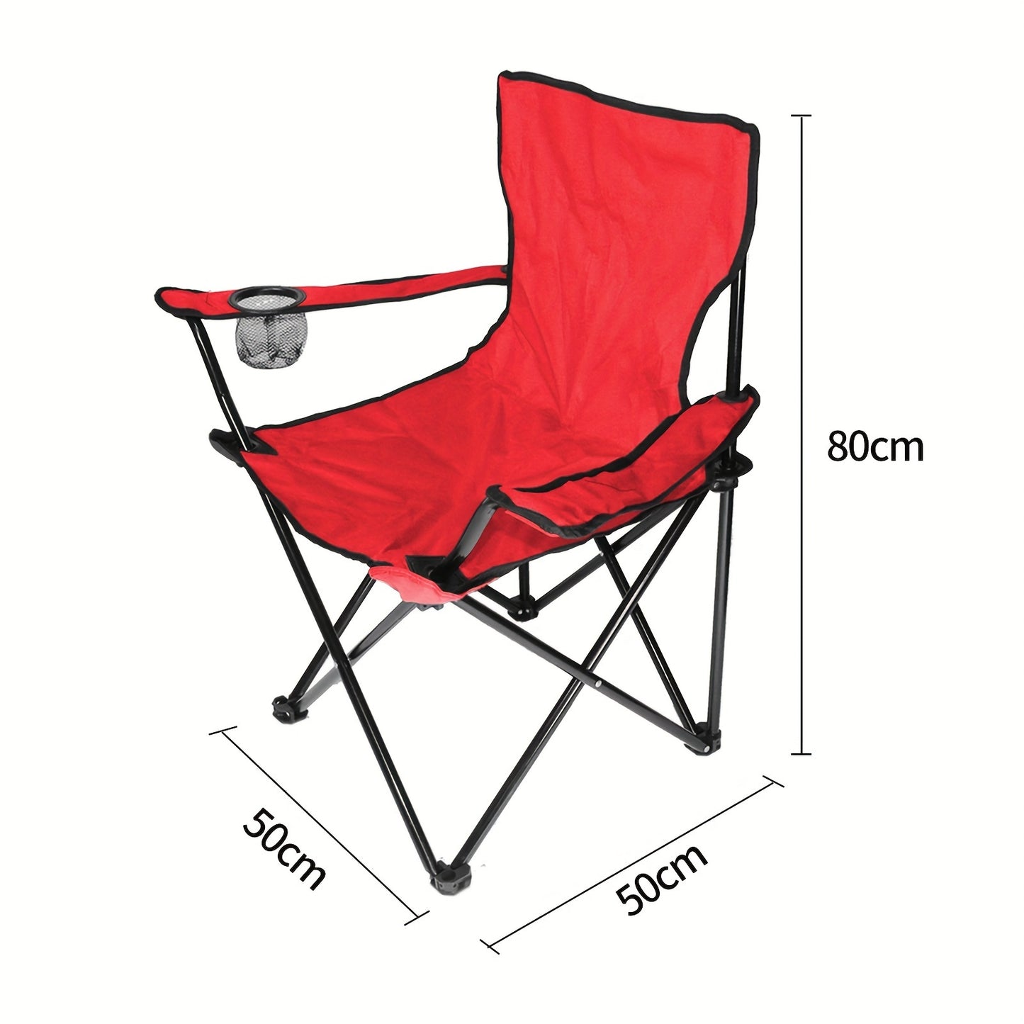 Campingstoel – Klapstoel – Vouwstoel – Kampeerstoel – Tuinstoel – Stevig Metalen Frame – Duurzame Oxford Stof – Draagvermogen 150 kg – Rood
