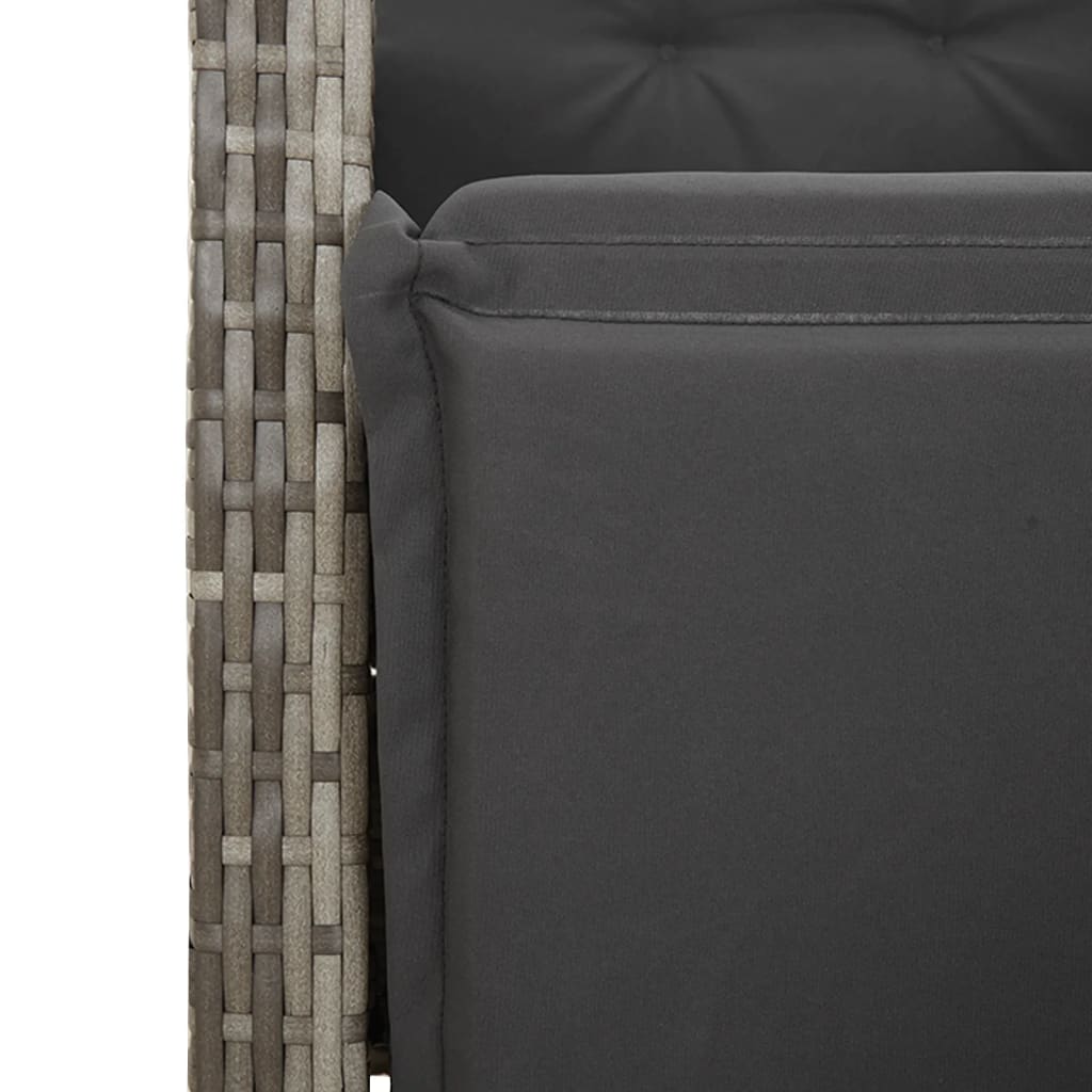 Tuinset – Tuinmeubelset – Lounge Set – Terrasmeubelen – Buitenmeubels – Verstelbare Rug- En Voetensteun – Weerbestendig PE-Rattan Met Geharde Glasplaat