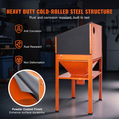 Zandstraalkast – Straalkast – Zandstraalinstallatie – Stralen Cabinet – 60 Gallon Capaciteit – Duurzaam Koudgewalst Staal – LED Verlichting & 4 Keramische Nozzles