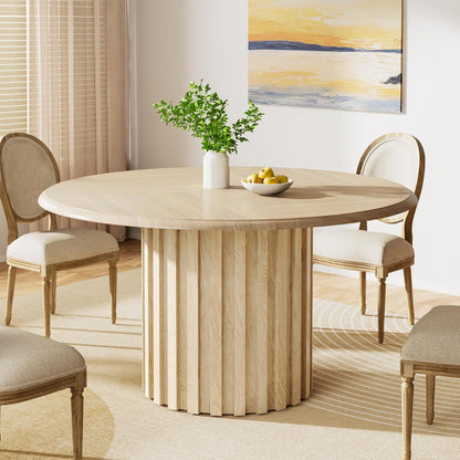 Ronde Eettafel – Eettafel Klein – Keukentafel – Tafel Rond – Eettafel 4 Personen – Natuurlijke Houtnerf – Compact 120 cm – Stevige Metalen Voet – Makkelijk Montaget