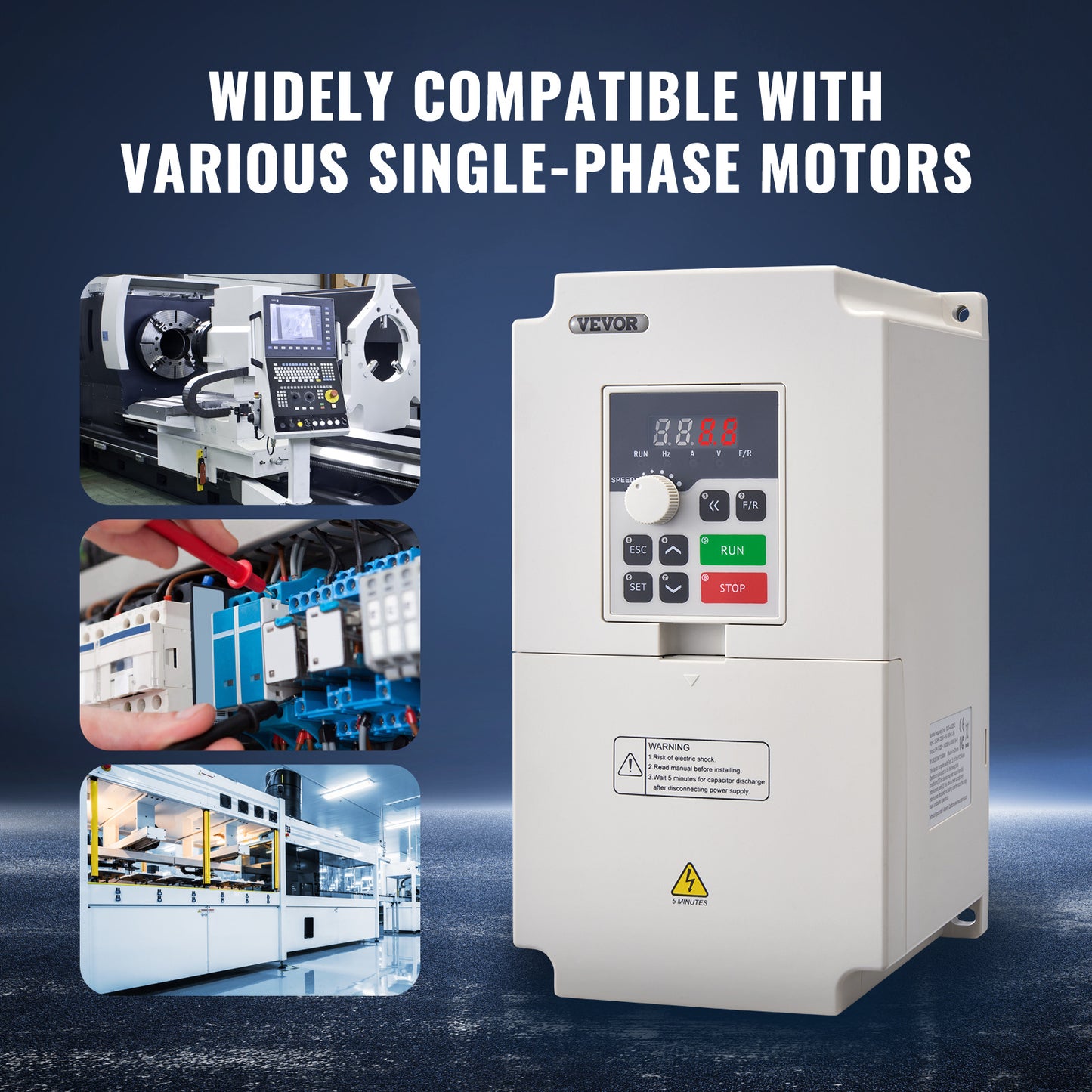 Frequentieomvormer – Frequentieregelaar – VFD – Motorregelaar – Snelheidsregelaar – 4 kW Vermogen – 0-2000 Hz Uitgangsfrequentie