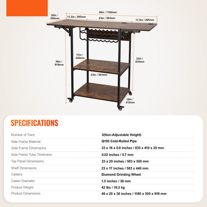 Transferpers Werktafel – Hittepers Tafeltje – Warmte Pers – Heat Press Stand – Opbergbureau – 3-Laags Opbergniveau – Inklapbare Zijpanelen – Stevige Metalen Constructie – Mobiel Met Wieltjes – Bruin
