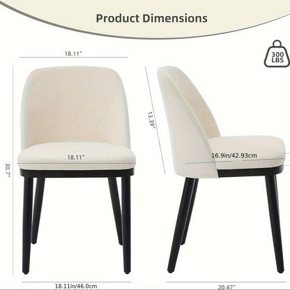 Eetkamerstoelen – Stoelen – Keukenstoelen – Set Van 2 – Beige – Modern Design – Dikke Schuimkussens – Houten Poten